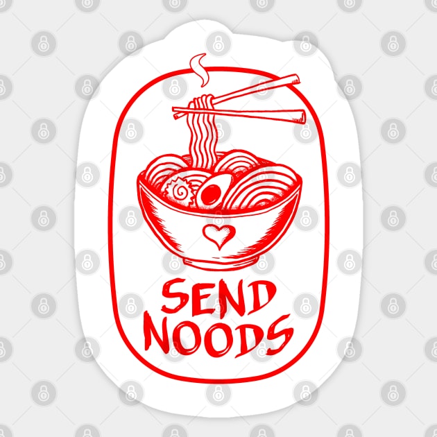 Send Noods! (Red Print) Sticker by UselessRob